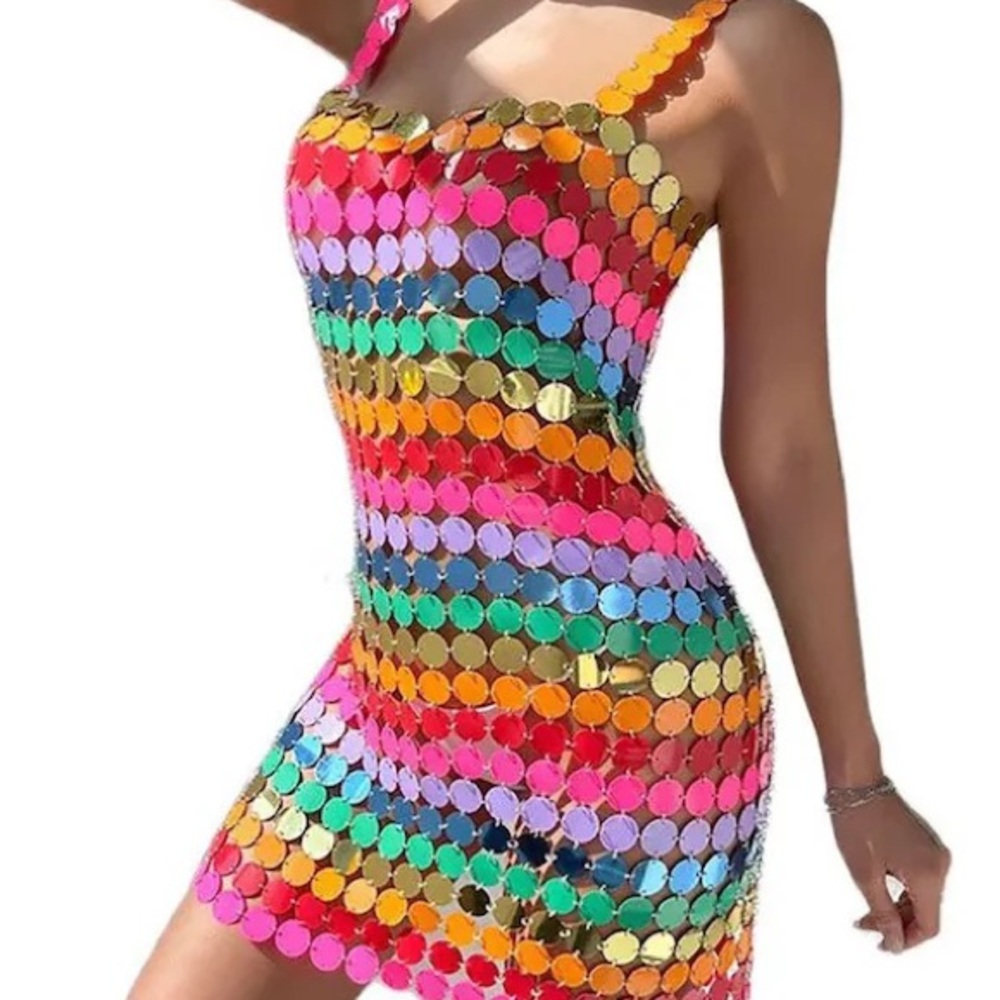 Rainbow Chain Dress One Size